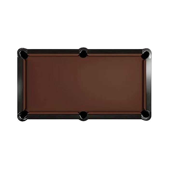 Brown pool table with black edges on a white background