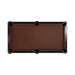 Brown pool table with black edges on a white background