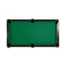 Green pool table with black frame on a white background