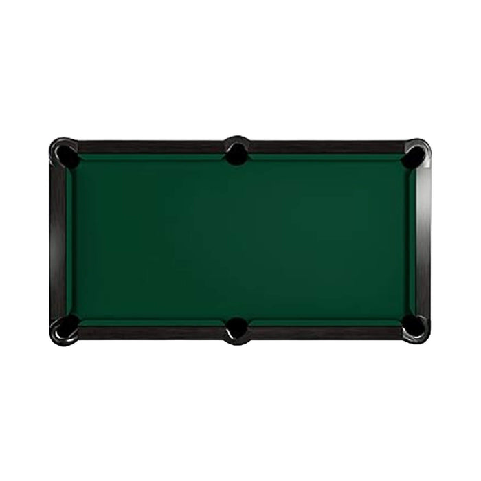 Green pool table with black felt on a white background