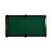 Green pool table with black felt on a white background