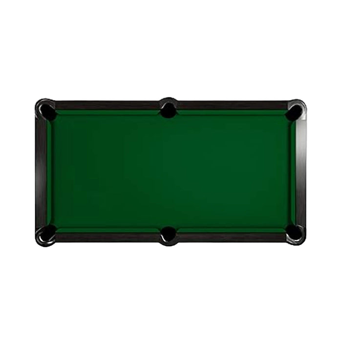 Green pool table with black frame on a white background