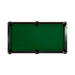 Green pool table with black frame on a white background