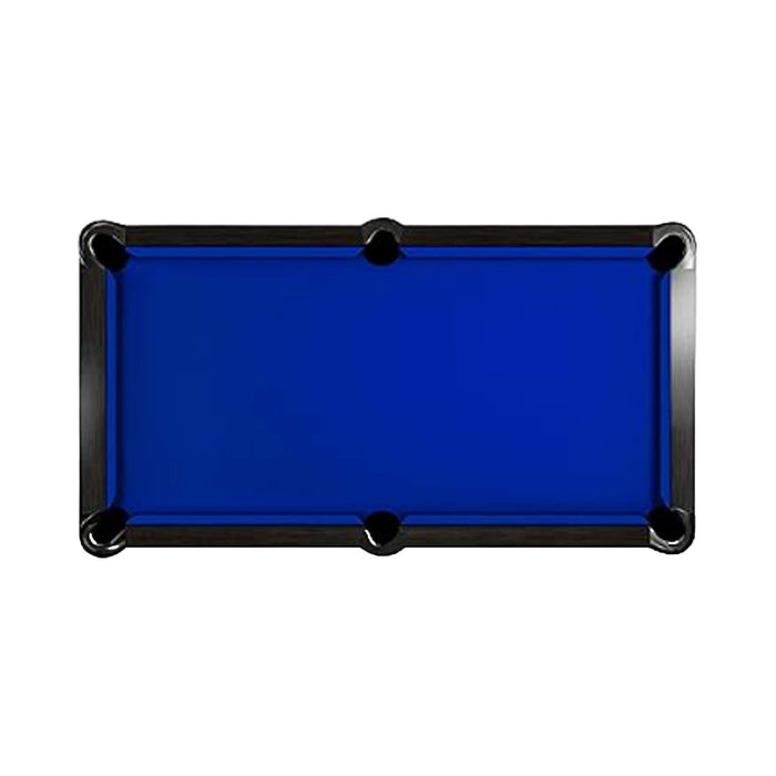 Blue pool table with black border on a white background