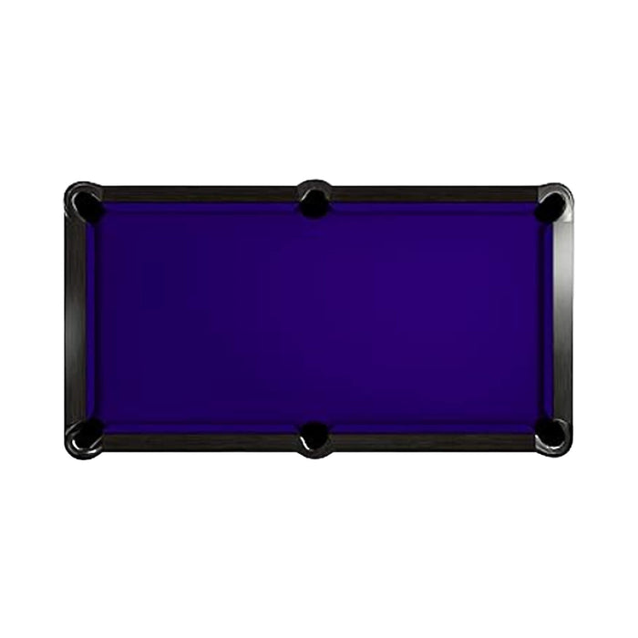 Blue pool table with black border on a white background