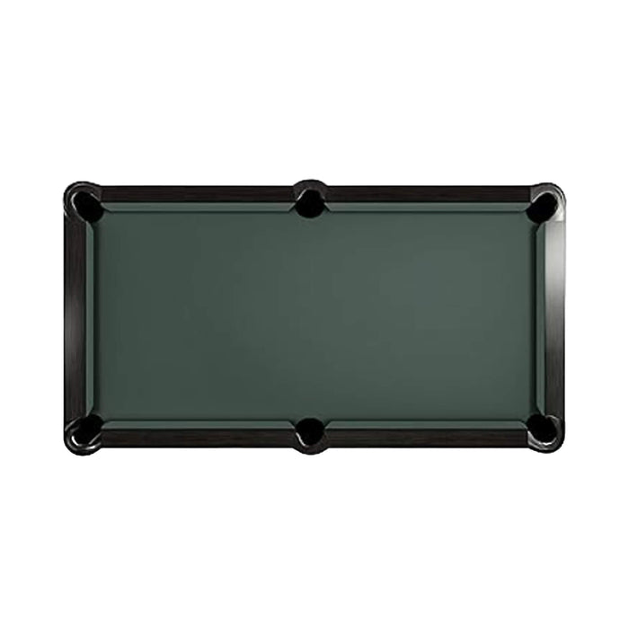 Green pool table with black border on a white background