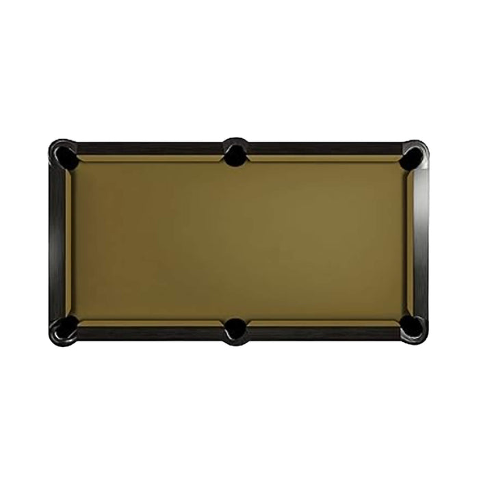 Green pool table with black border on a white background