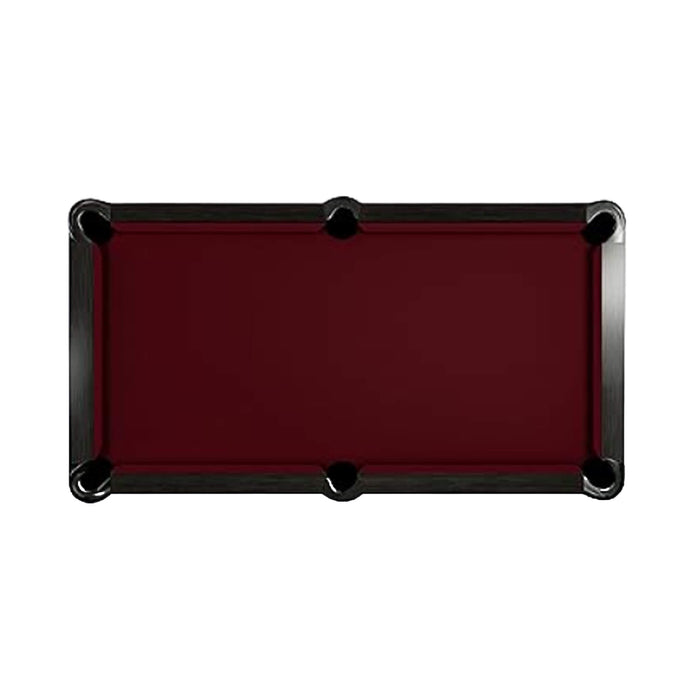 Maroon pool table with black border on a white background