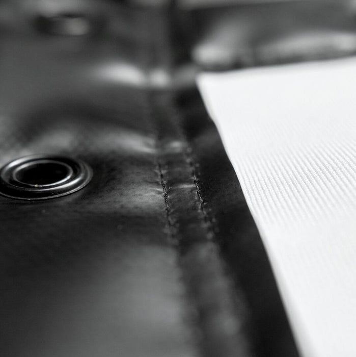 Close-up of a leather surface with stitching detail