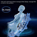 Transparent massage chair with mechanical parts on a dark background, featuring the brand 'SL-track'.