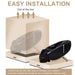 Massage chair leg rest and main body with text on easy installation