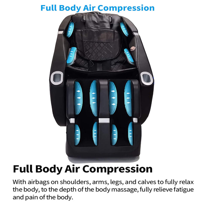 Massage chair with air compression technology on a white background
