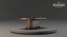 video of Wooden Texas Hold'em Table with black accents on rotating base