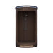 Brown shower enclosure with a shower head on a white background