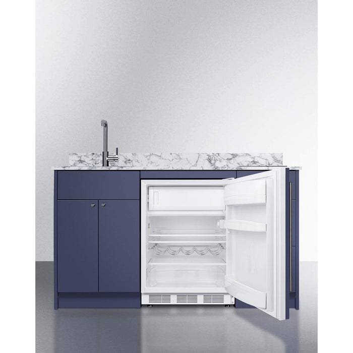 Undercounter refrigerator with open door in a kitchen setting