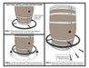 Step-by-step installation instructions for a foot rail on a barrel.